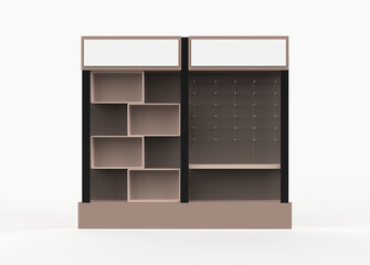 Display stand, retail display stand for product , display stands isolated on white background. 3d illustration