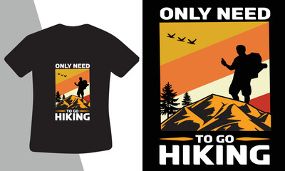 Hiking t-shirt design template for hiking lover.