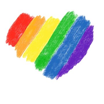 Rainbow color heart. LGBT pride symbol. Heart in rainbow LGBT flag colors - paint style illustration. Lesbian, Gay, Bisexual and Transgender rights