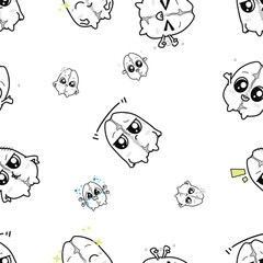 Cute coffee beans seamless pattern, for wallpaper and various other media, international coffee day vector design.