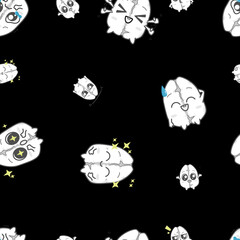 Cute coffee beans seamless pattern, for wallpaper and various other media, international coffee day vector design.