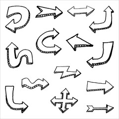 arrow shape doodle hand drawn