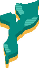 3d vector map of Mozambique