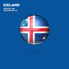 Obraz premium Iceland Flag 3D Buttons
