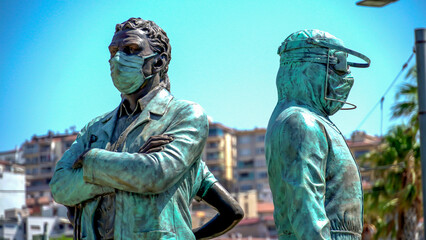 The 'Pandemic Heroes Monument', in memory of the health workers who struggled with the coronavirus...