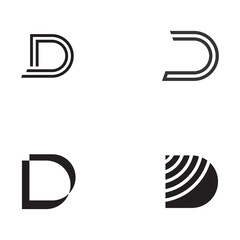 Logo template design Initial geometry of the letter D. Logo design with a minimalist and elegant style. Logo for companies and initials.