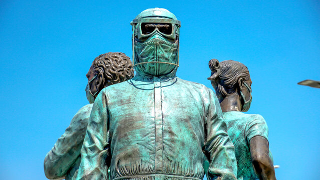 The 'Pandemic Heroes Monument', in memory of the health workers who struggled with the coronavirus pandemic 