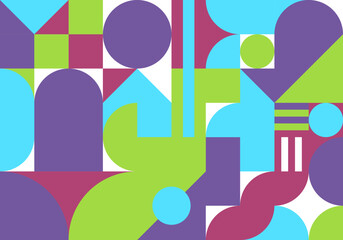 Vector drawing in Bauhaus style for the background. Abstract geometric cover. Fashionable minimalist flat vector design. Abstract background design with bright colors