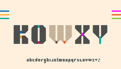 octagon shape bold typography alphabet letter logo design