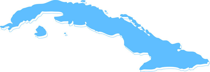 Cuba vector map.Hand drawn minimalism style.