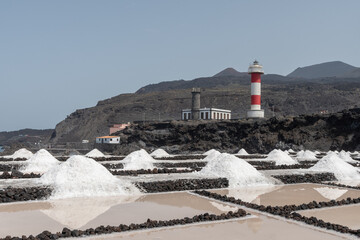 Faro de Fuencaliente en la isla de La Palma, Islas Canarias, España