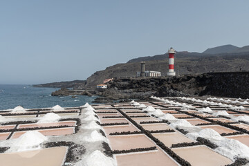 Faro de Fuencaliente en la isla de La Palma, Islas Canarias, España