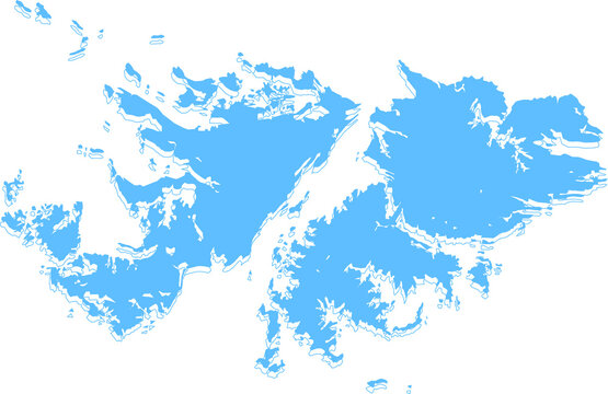 Falkland Islands (Islas Malvinas) Vector Map.Hand Drawn Minimalism Style.