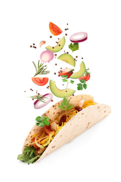 Tasty Taco On White Background