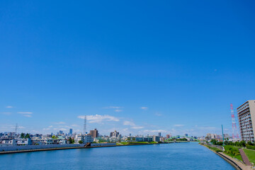 Fototapeta premium 尾久橋からの隅田川(王子方面)