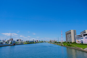 Fototapeta premium 尾久橋からの隅田川(王子方面)