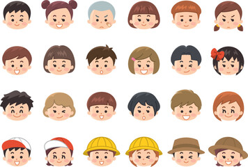 子供たちの笑顔　顔アイコン