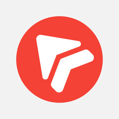 Up left arrow icon in flat style, use for website mobile app presentation