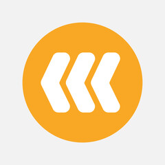 Fast backward arrow icon in flat style, use for website mobile app presentation