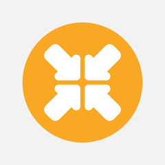 Fototapeta premium Minimize arrow icon in flat style, use for website mobile app presentation