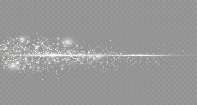  Set of light effects. Glare and flash. Bright beams of light. Glowing lines. Vector illustration.Dust. Christmas Flash.
