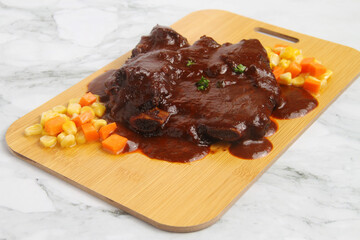 Freshly cooked baby back ribs