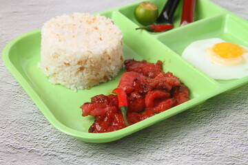 Freshly cooked Filipino food called pork tocilog