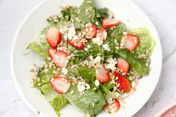 Freshly made green salad