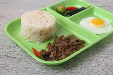 Freshly cooked Filipino food called tapsilog
