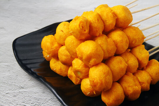 Freshly cooked assorted Filipino street food called Kwek Kwek