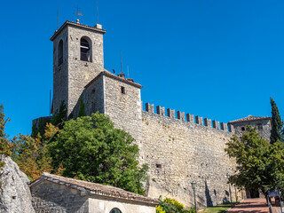 Fototapeta na wymiar The Fortress of Guaita in San Marino