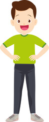 people training exercise cartoon character
