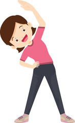 Fototapeta premium people training exercise cartoon character
