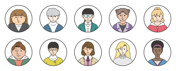 Fototapeta premium 様々なタイプの人達 アイコンセット