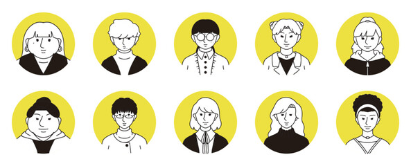 Fototapeta premium 様々なタイプの人達 アイコンセット