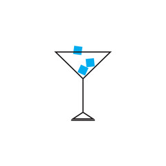 ice cubes in a glass vector logo icon