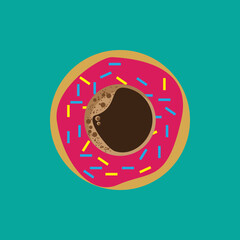 DELICIOUS CHOCOLATE AND DONAT, VECTOR LOGO ICON