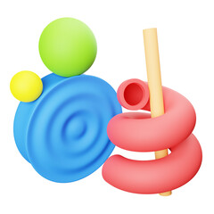 Abstract Shapes 3d icon illustration