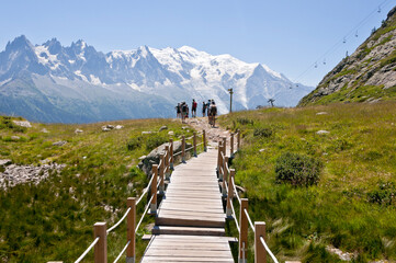 View of the Mont-Blanc Massif, Chamonix Mont-Blanc, France