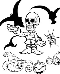 Set Of Halloween Graphics (skull head)
