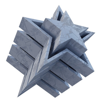 pentagrammic prism 3d icon illustration