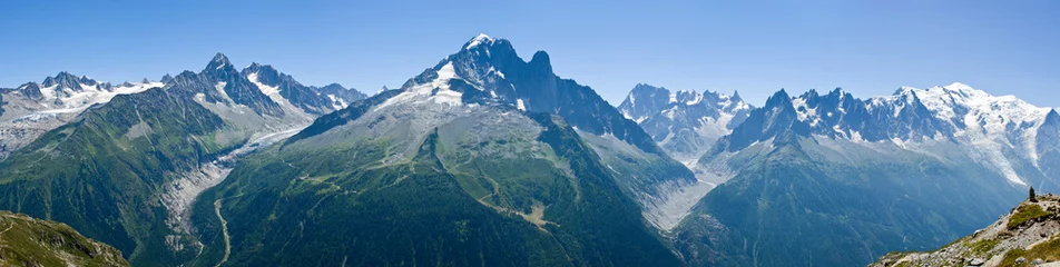 Papier Peint photo autocollant Mont Blanc View of the Mont-Blanc Massif, Chamonix Mont-Blanc, France