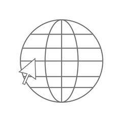 global internet icon communication web circle network international globe vector icon