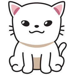 Obraz premium Cartoon character white cat for design.
