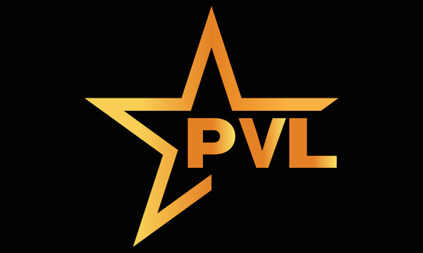 PVL golden luxury star icon three letter logo design vector template. royal logo | luxury logo | jewelry logo | premium logo | iconic logo | Victoria logo |	