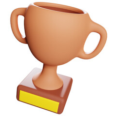 Bronze Trophy 3D Illustration