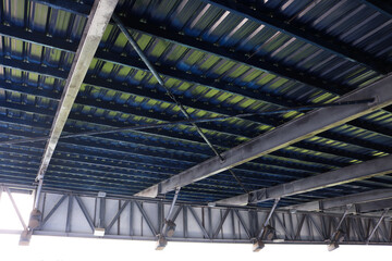Stadium roof cantilever steel structure.	 - obrazy, fototapety, plakaty