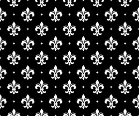 Flower geometric pattern. Seamless vector background. White and black ornament