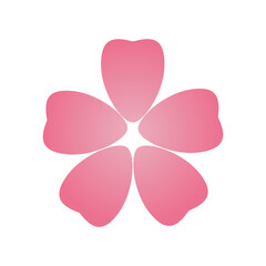 Pink sakura flower japanese style on white background icon flat vector icon design.