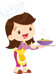 happy family cooking in the kitchen concept